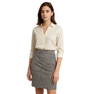 J Crew Pencil Skirt Brown and White Size 8